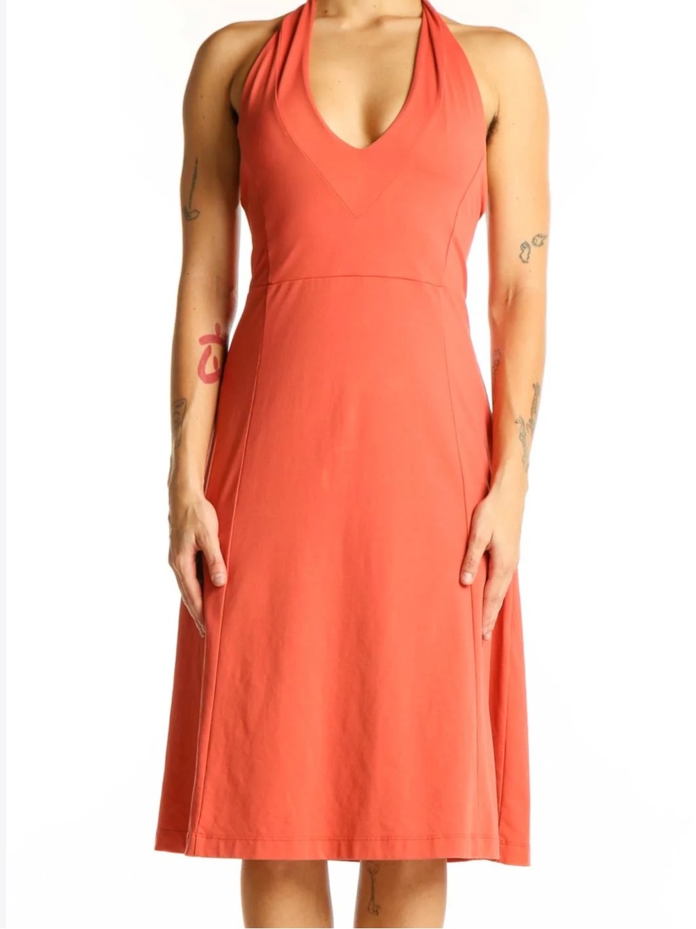 Patagonia Morning Glory A-Line Halter Dress Orange Size S